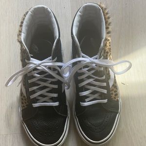 Hair on hide hi top sneaker